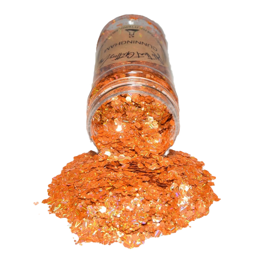 Cunningham orange holographic chunky mix glitter
