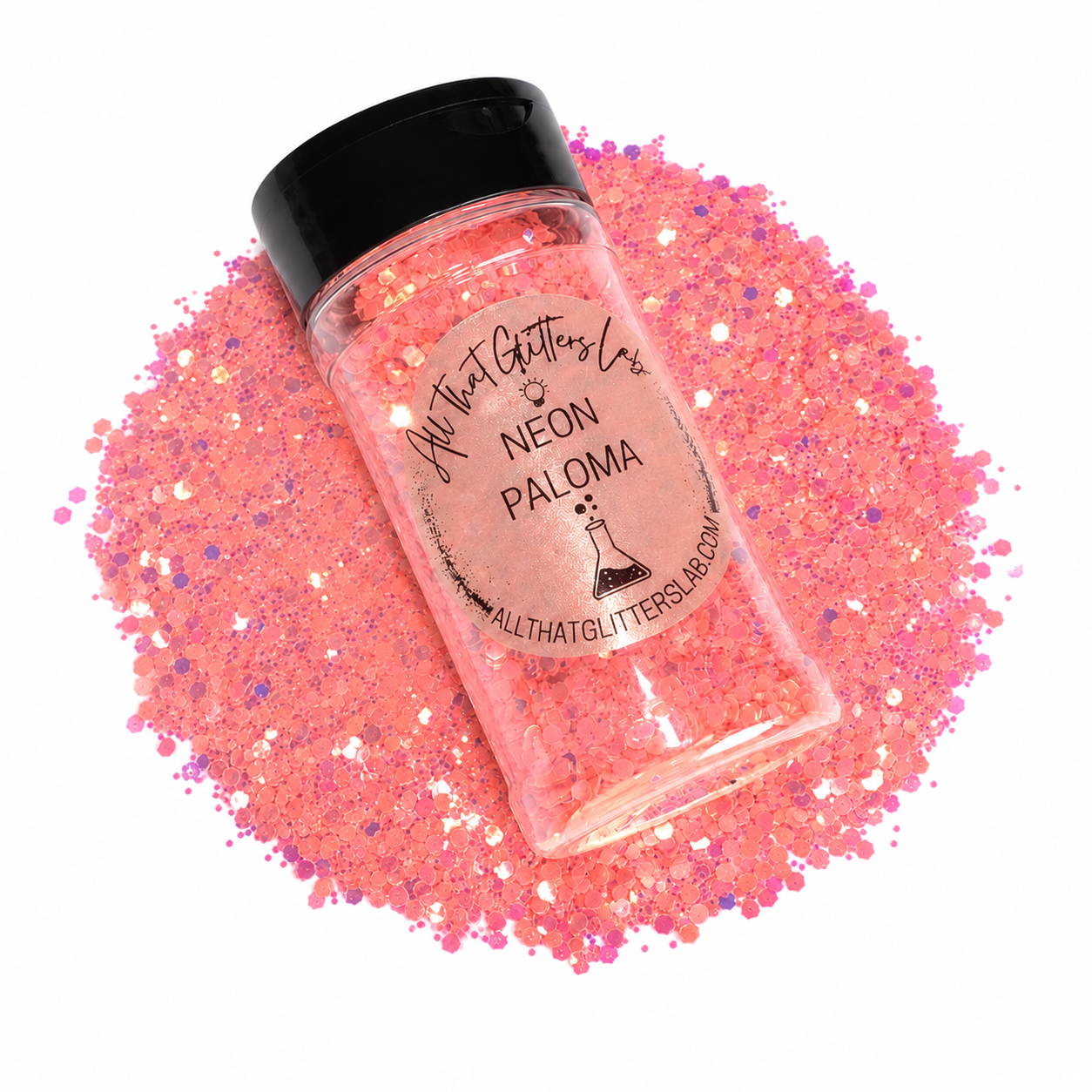 Neon Paloma orange glow in the dark chunky mix glitter