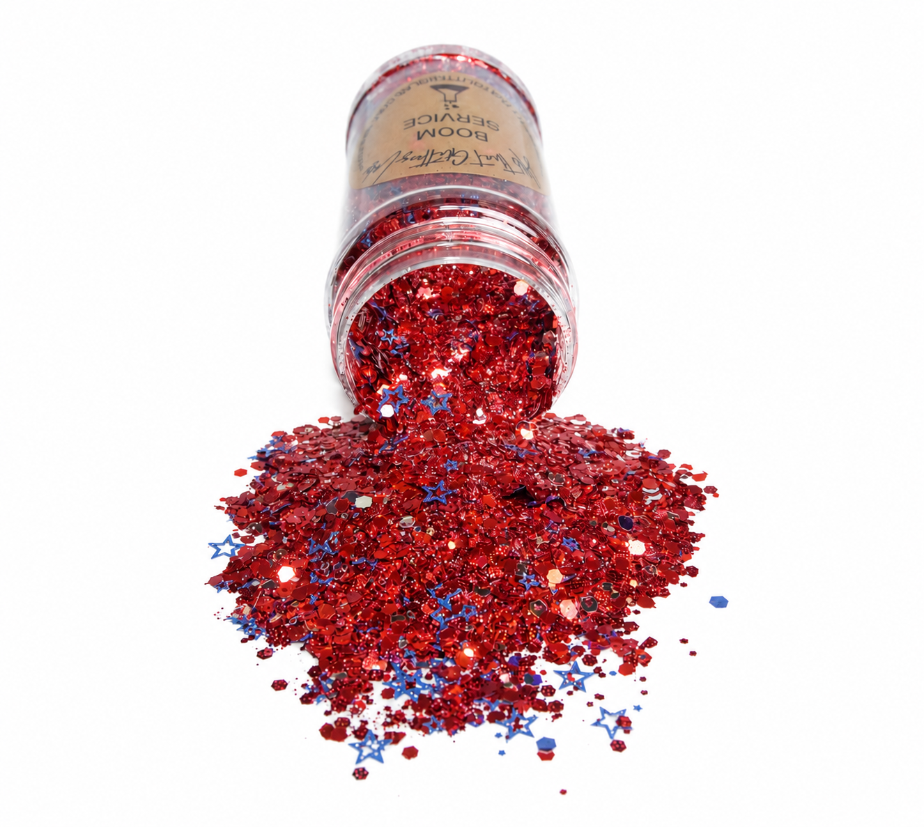 Boom Service red chunky mix glitter