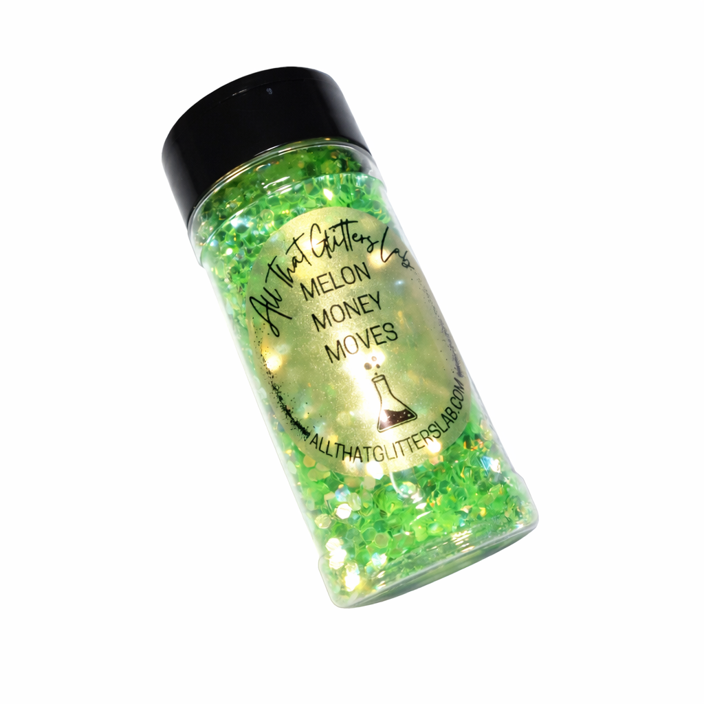 Melon Money Moves green iridescent chunky mix glitter