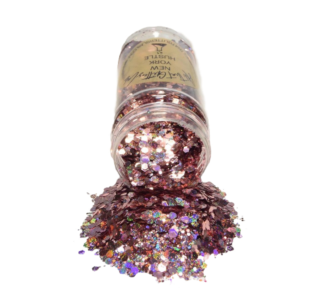 New York Hustle pink holographic chunky mix glitter
