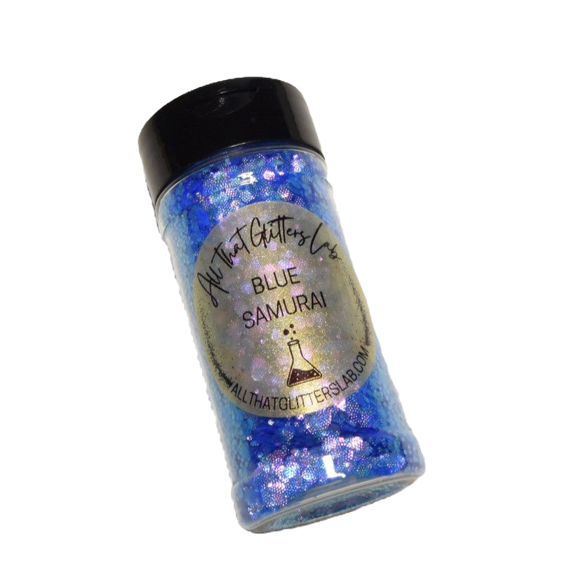 Blue Samurai blue iridescent chunky mix glitter
