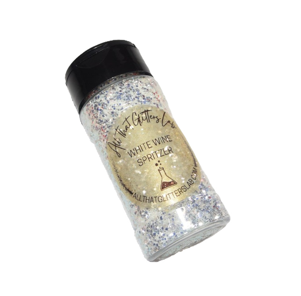 White Wine Spritzer white iridescent chunky mix glitter