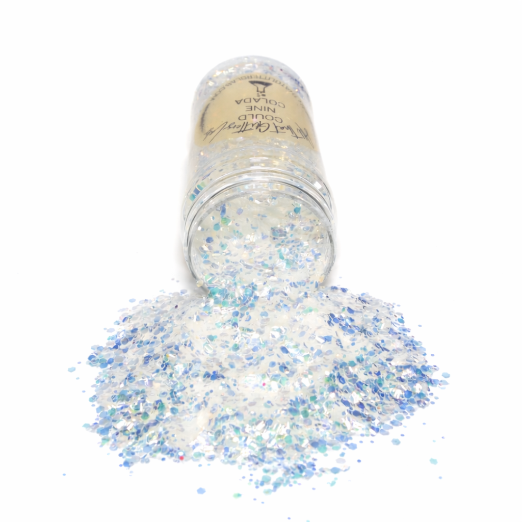 Cloud Nine Colada white iridescent chunky mix glitter