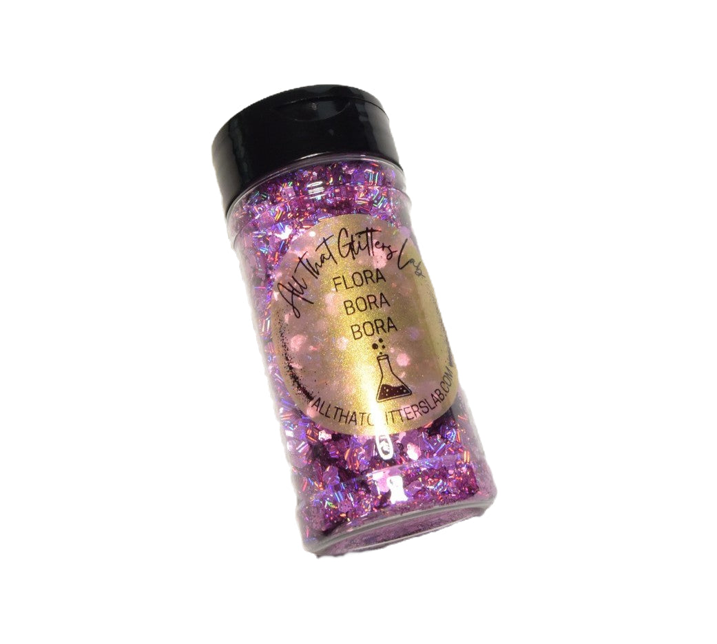 Flora Bora Bora pink holographic chunky mix glitter