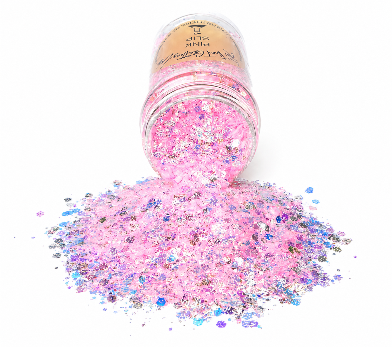Pink Slip pink iridescent chunky mix glitter