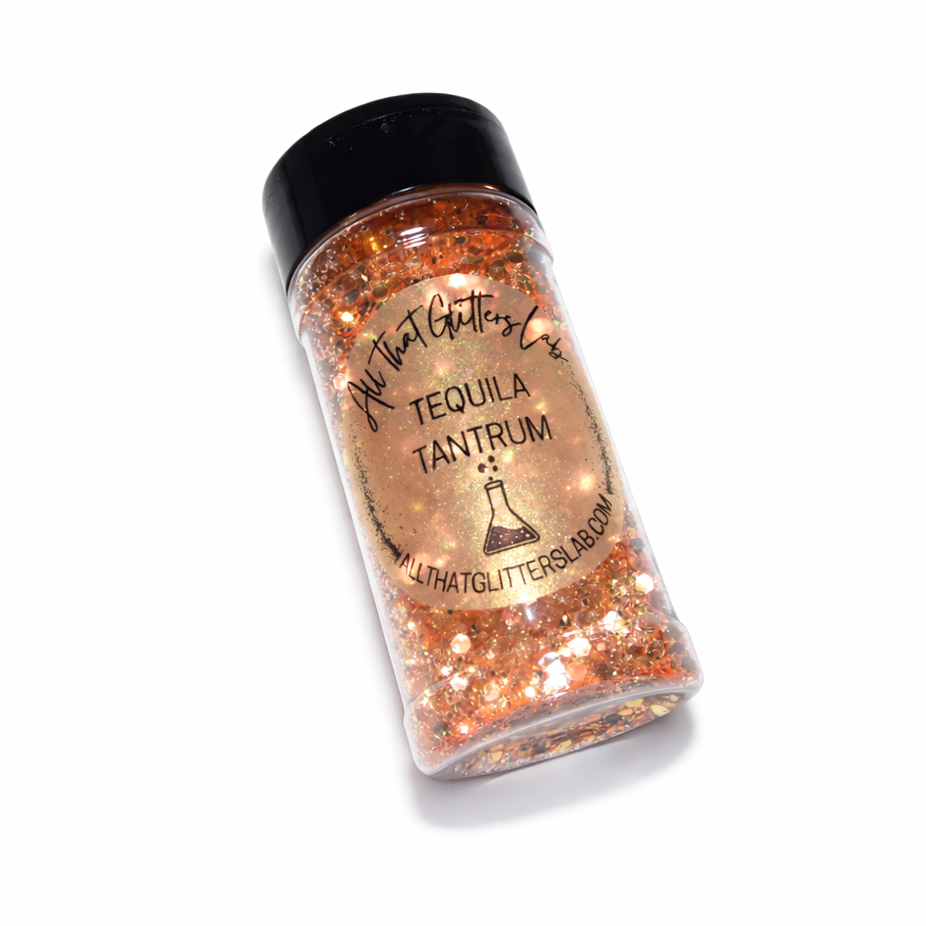 Tequila Tantrum orange iridescent chunky mix glitter
