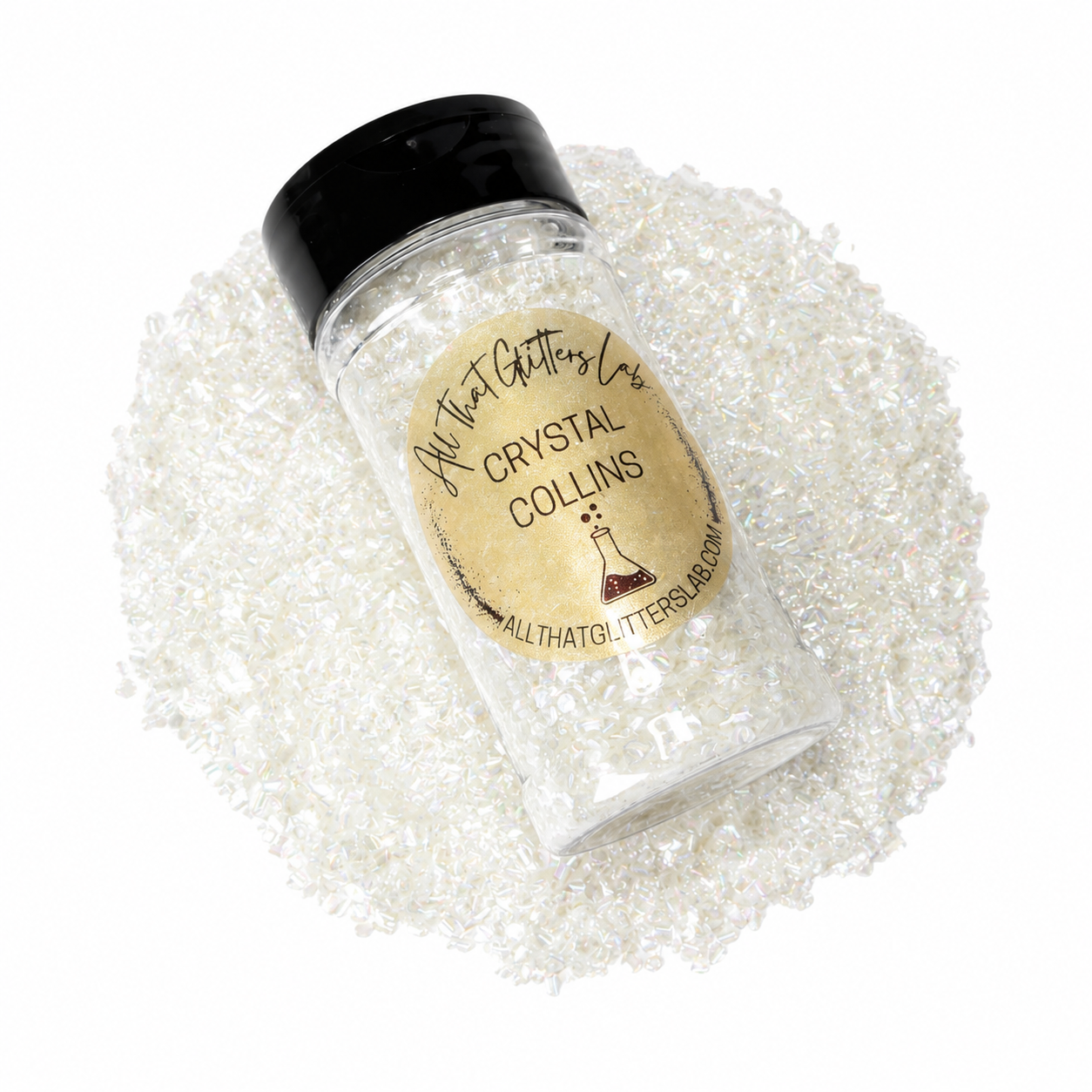 Crystal Collins white iridescent chunky mix glitter