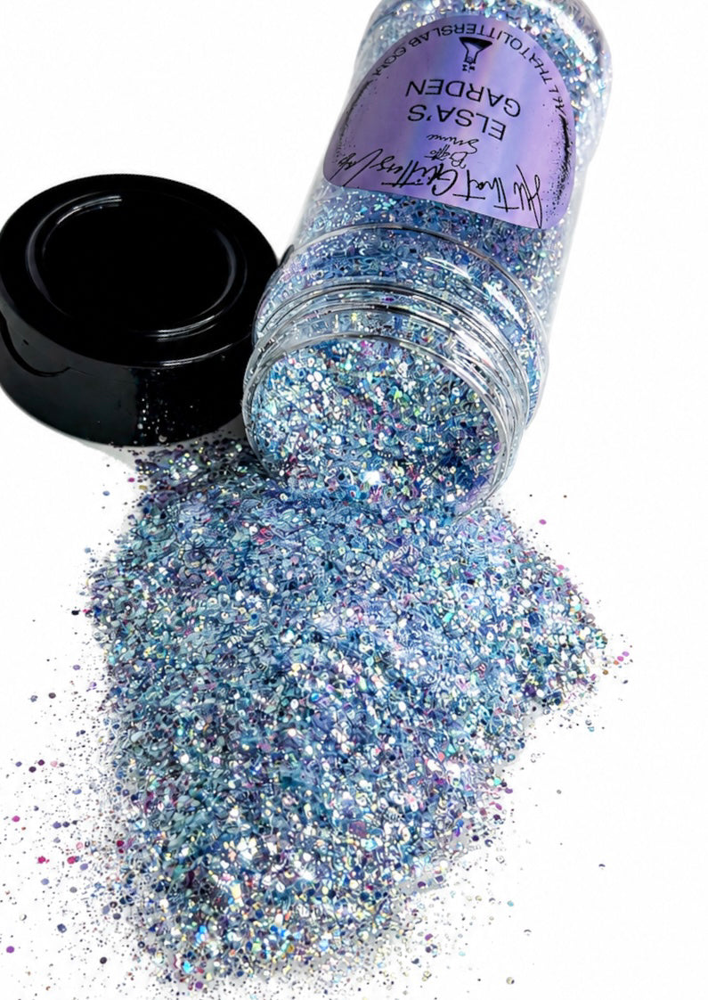 Elsa’s Garden blue micro chunky mix glitter