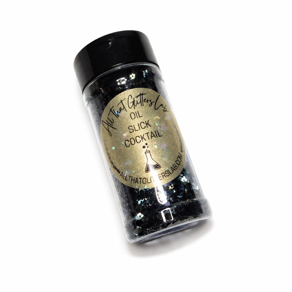 Oil Slick Cocktail black glitter