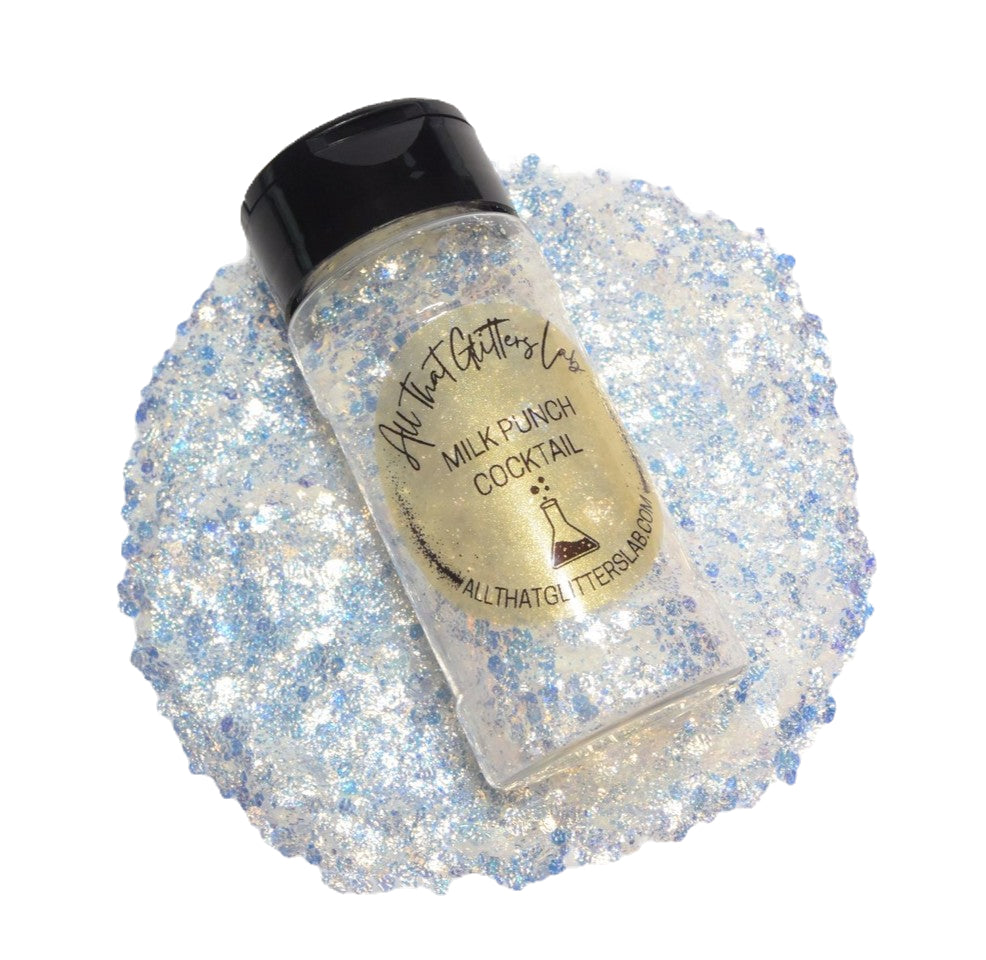 Milk Punch Cocktail white iridescent chunky mix glitter
