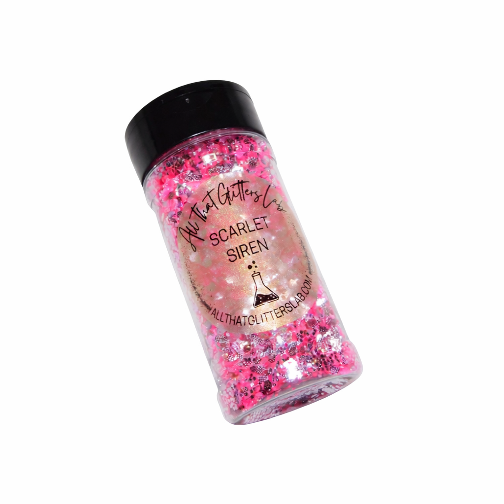 Scarlet Siren pink iridescent chunky mix glitter