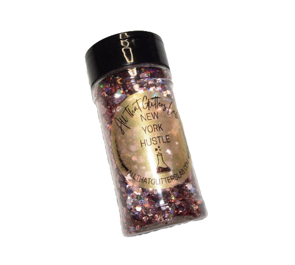 New York Hustle pink holographic chunky mix glitter