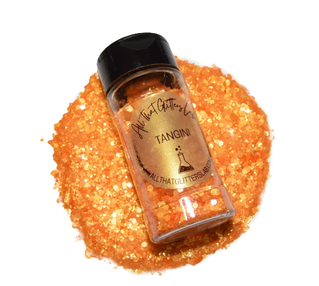 Tangini orange iridescent chunky mix glitter