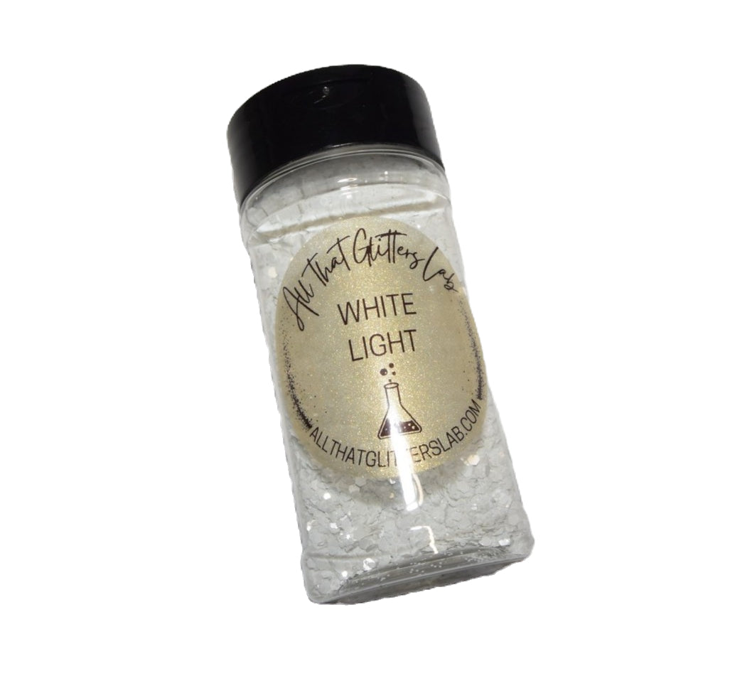 White Light white metallic chunky mix glitter