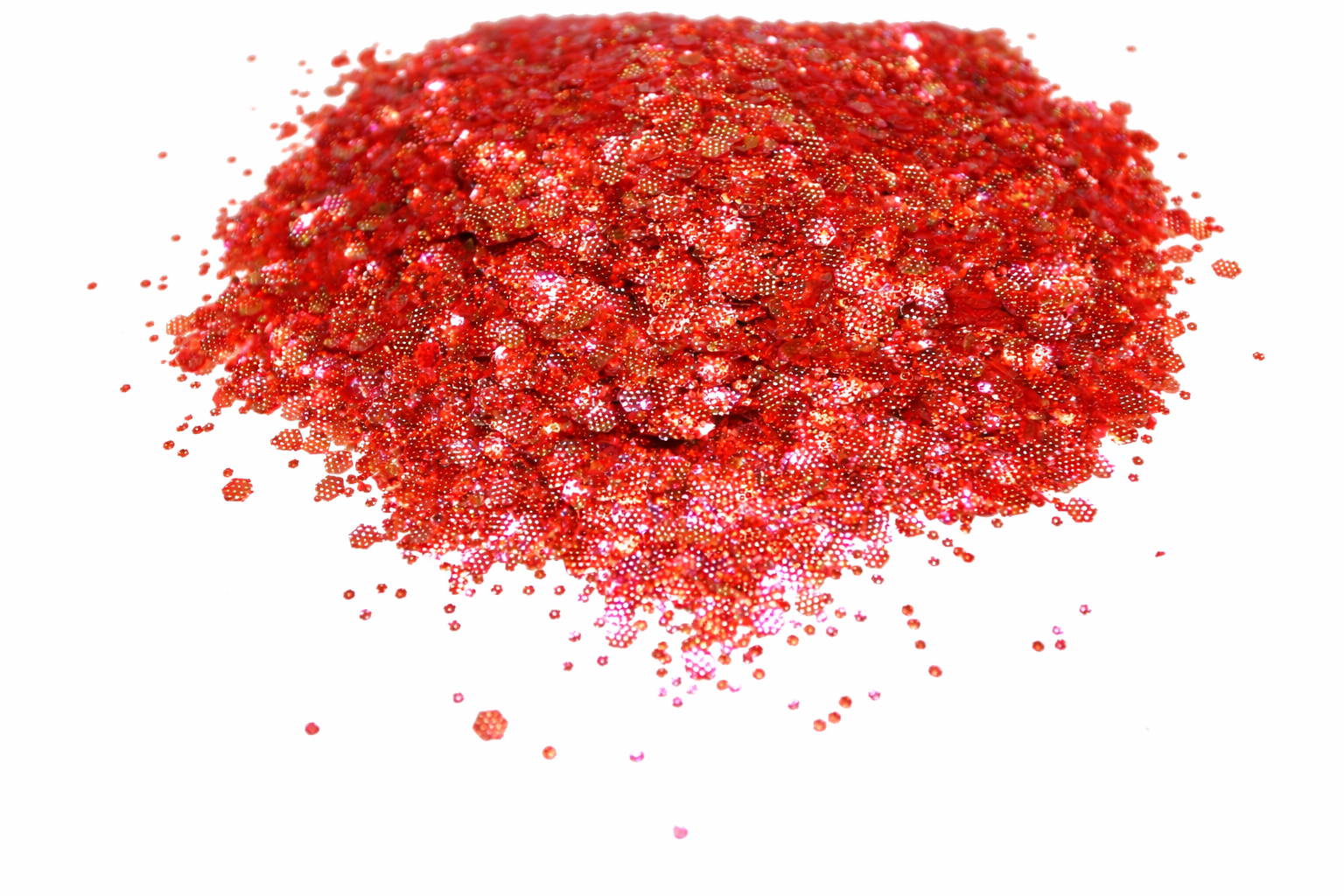 Satin Kiss red iridescent chunky mix glitter
