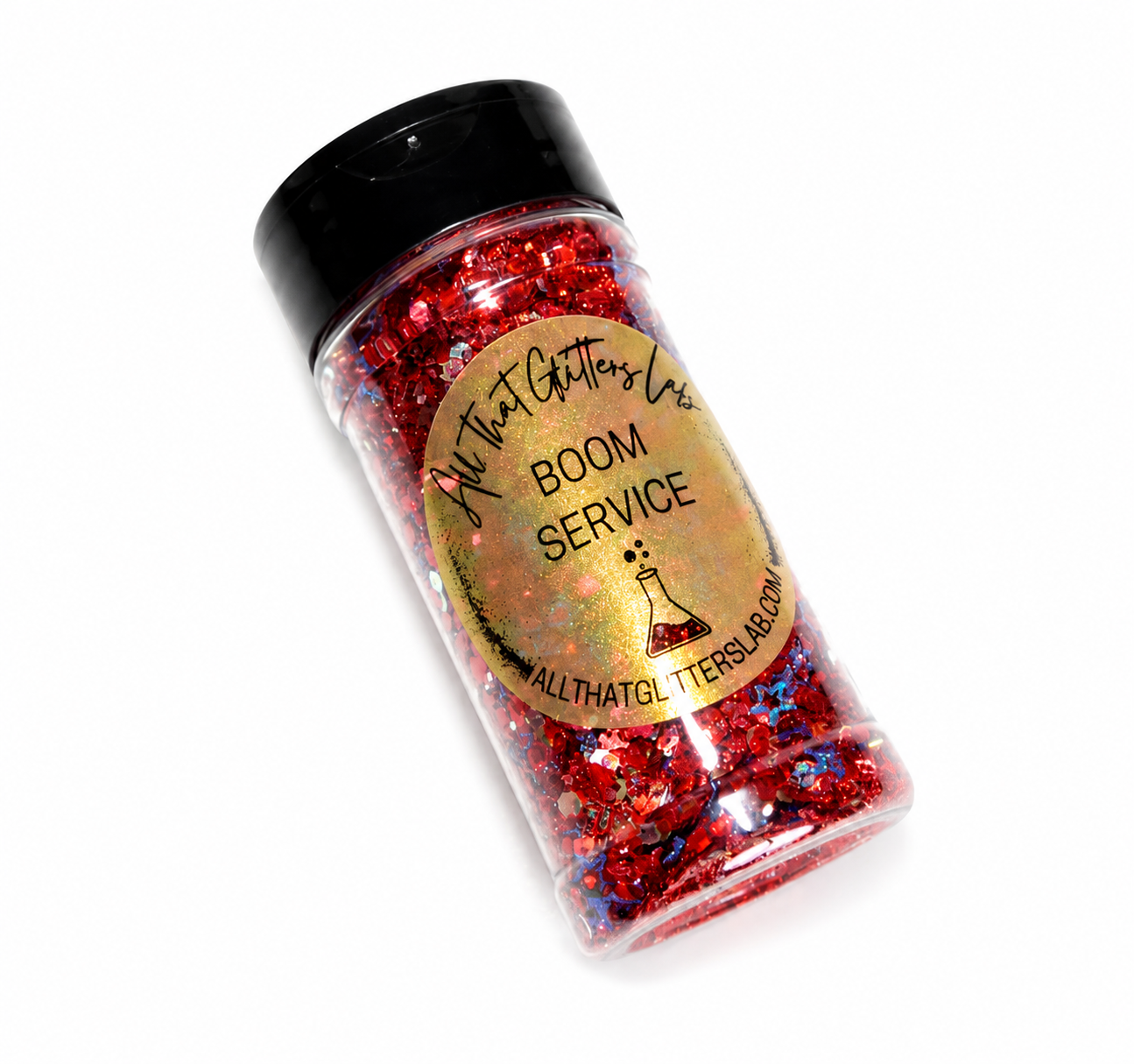 Boom Service red chunky mix glitter