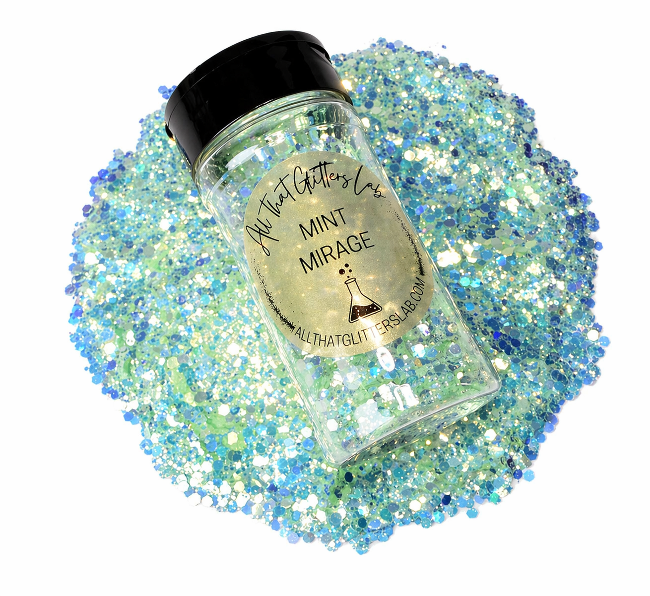 Mint Mirage green iridescent chunky mix glitter