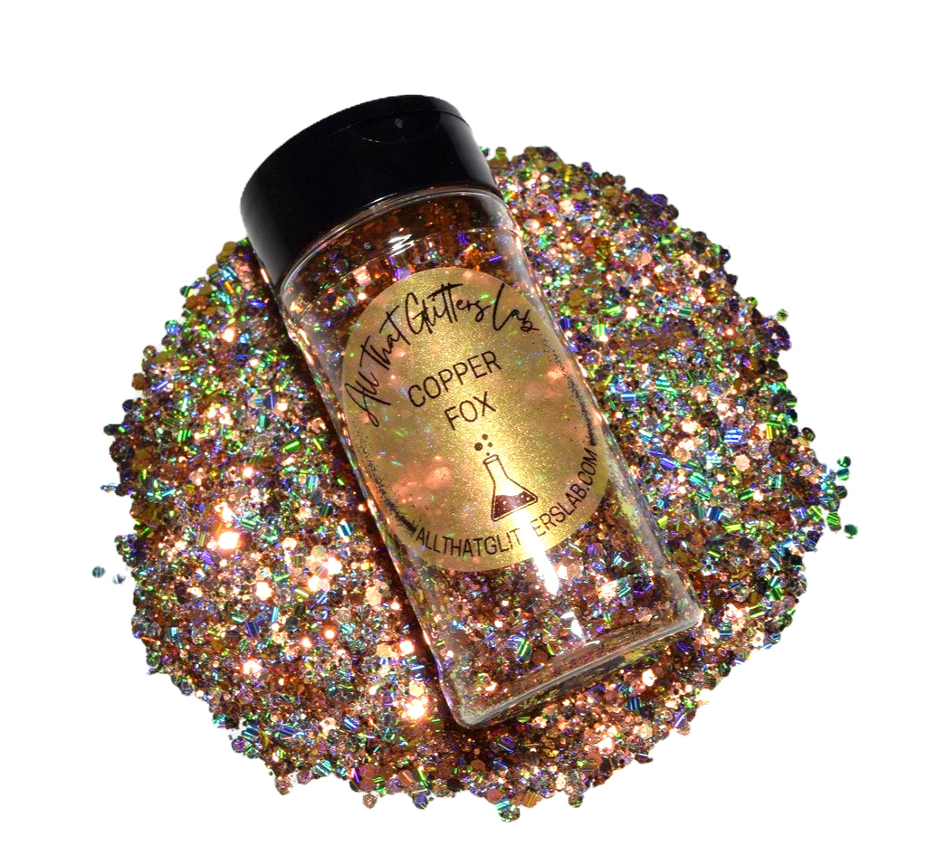Copper Fox gold holographic chunky mix glitter