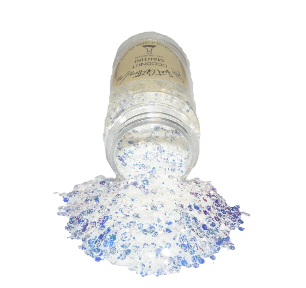 Coconut Martini(On The Rocks) white iridescent chunky mix glitter