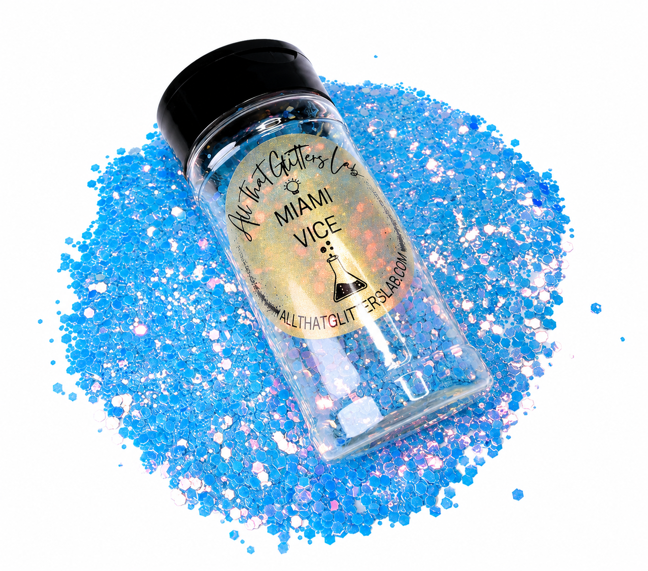 Miami Vice green glow in the dark chunky mix glitter